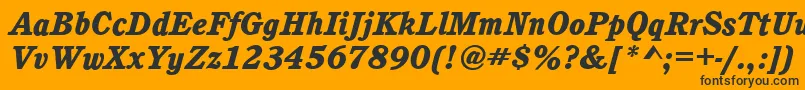Police CalgaryHeavyItalic – polices noires sur fond orange