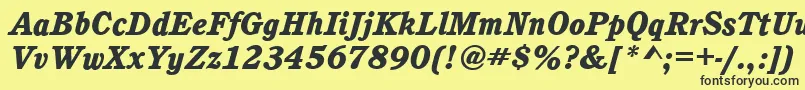 CalgaryHeavyItalic Font – Black Fonts on Yellow Background