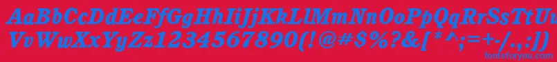 CalgaryHeavyItalic Font – Blue Fonts on Red Background