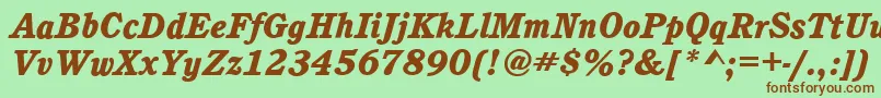 CalgaryHeavyItalic Font – Brown Fonts on Green Background