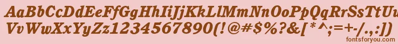 CalgaryHeavyItalic Font – Brown Fonts on Pink Background
