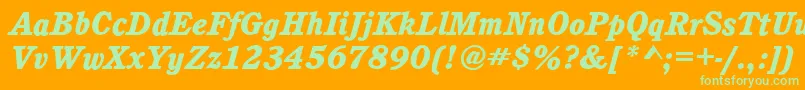 CalgaryHeavyItalic Font – Green Fonts on Orange Background