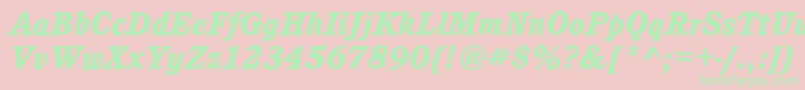 CalgaryHeavyItalic Font – Green Fonts on Pink Background