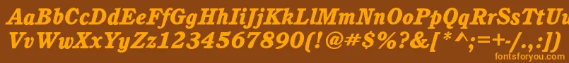 CalgaryHeavyItalic Font – Orange Fonts on Brown Background