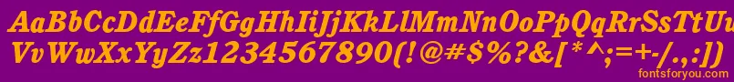 CalgaryHeavyItalic Font – Orange Fonts on Purple Background