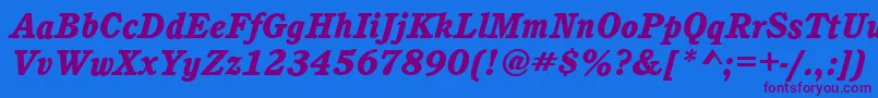 CalgaryHeavyItalic Font – Purple Fonts on Blue Background