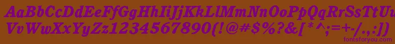 CalgaryHeavyItalic Font – Purple Fonts on Brown Background