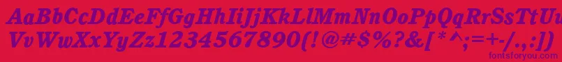 CalgaryHeavyItalic Font – Purple Fonts on Red Background