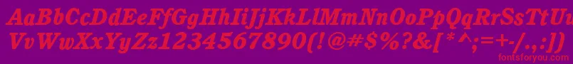 CalgaryHeavyItalic Font – Red Fonts on Purple Background