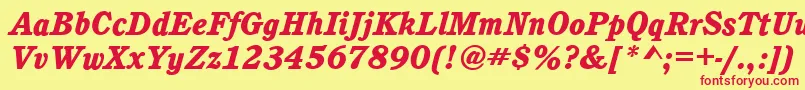 CalgaryHeavyItalic Font – Red Fonts on Yellow Background