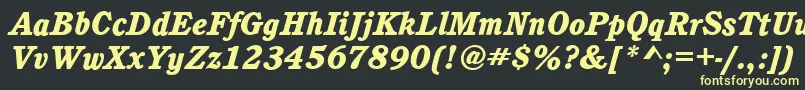 CalgaryHeavyItalic Font – Yellow Fonts on Black Background