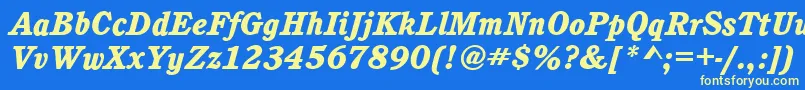 CalgaryHeavyItalic Font – Yellow Fonts on Blue Background