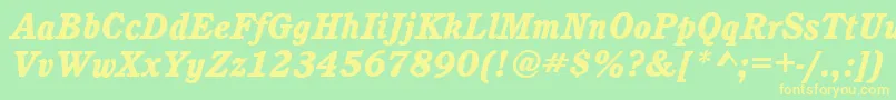 CalgaryHeavyItalic Font – Yellow Fonts on Green Background
