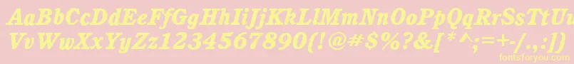 CalgaryHeavyItalic Font – Yellow Fonts on Pink Background