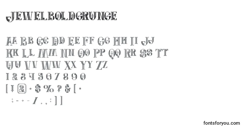 Jewelboldgrunge-fontti – aakkoset, numerot, erikoismerkit