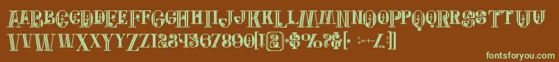 Jewelboldgrunge Font – Green Fonts on Brown Background