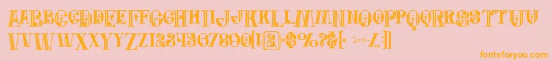 Jewelboldgrunge Font – Orange Fonts on Pink Background