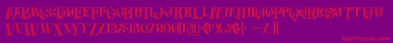 Jewelboldgrunge-Schriftart – Rote Schriften auf violettem Hintergrund