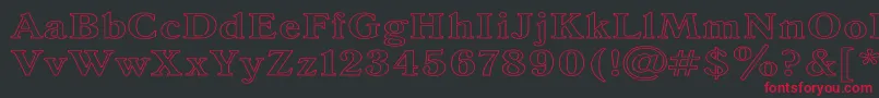フォントAntiquaw – 黒い背景に赤い文字