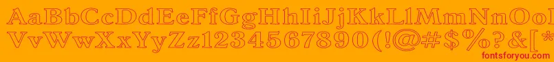 フォントAntiquaw – オレンジの背景に赤い文字