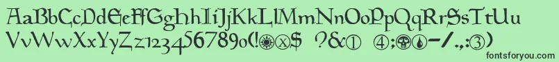 フォントMagic.TheGathering – 緑の背景に黒い文字