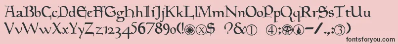 Magic.TheGathering-Schriftart – Schwarze Schriften auf rosa Hintergrund