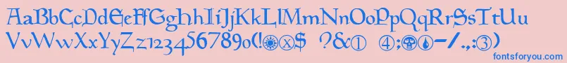 フォントMagic.TheGathering – ピンクの背景に青い文字