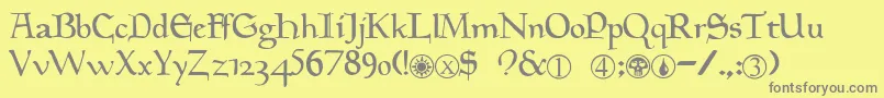 フォントMagic.TheGathering – 黄色の背景に灰色の文字