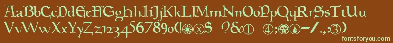 Magic.TheGathering Font – Green Fonts on Brown Background