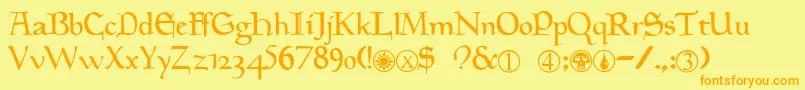 Magic.TheGathering Font – Orange Fonts on Yellow Background