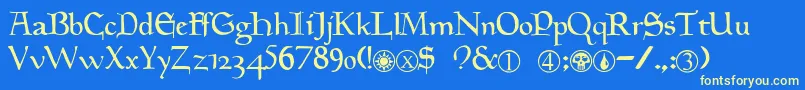 Magic.TheGathering Font – Yellow Fonts on Blue Background