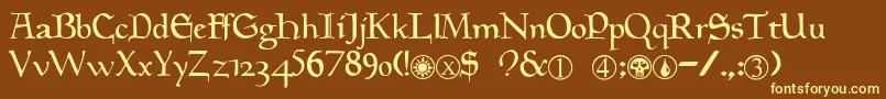 Magic.TheGathering Font – Yellow Fonts on Brown Background