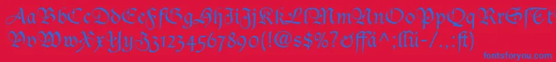 CasualScriptSsiBold Font – Blue Fonts on Red Background