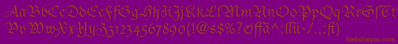 CasualScriptSsiBold-Schriftart – Braune Schriften auf violettem Hintergrund