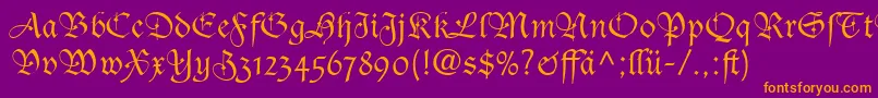 CasualScriptSsiBold Font – Orange Fonts on Purple Background