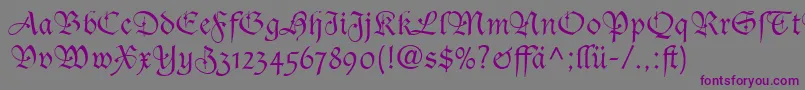 フォントCasualScriptSsiBold – 紫色のフォント、灰色の背景