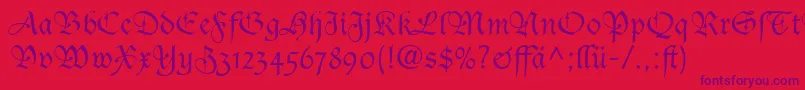 CasualScriptSsiBold Font – Purple Fonts on Red Background