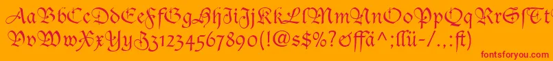 CasualScriptSsiBold Font – Red Fonts on Orange Background