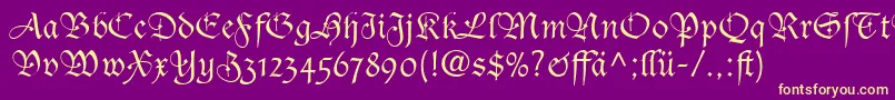 CasualScriptSsiBold Font – Yellow Fonts on Purple Background