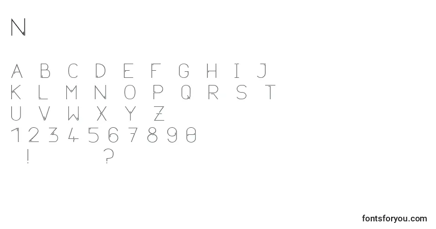 Шрифт Neurotica – алфавит, цифры, специальные символы