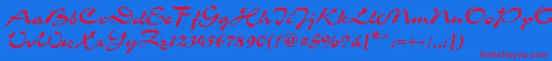 Corridac Font – Red Fonts on Blue Background