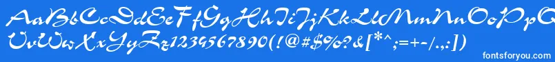 フォントCorridac – 青い背景に白い文字