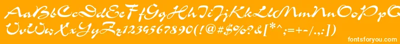 Corridac-Schriftart – Weiße Schriften auf orangefarbenem Hintergrund