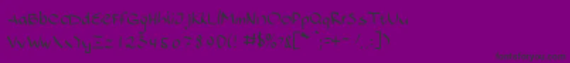 Bajsporr-Schriftart – Schwarze Schriften auf violettem Hintergrund