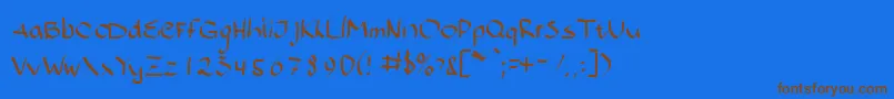 Bajsporr Font – Brown Fonts on Blue Background