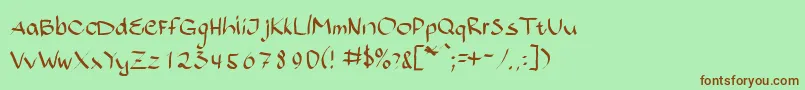 Bajsporr Font – Brown Fonts on Green Background