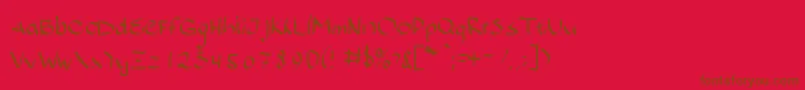 Bajsporr Font – Brown Fonts on Red Background