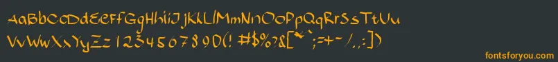 フォントBajsporr – 黒い背景にオレンジの文字