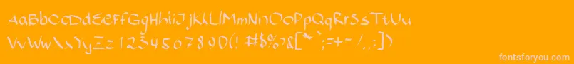 Bajsporr Font – Pink Fonts on Orange Background