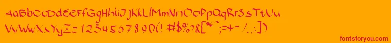 Bajsporr Font – Red Fonts on Orange Background